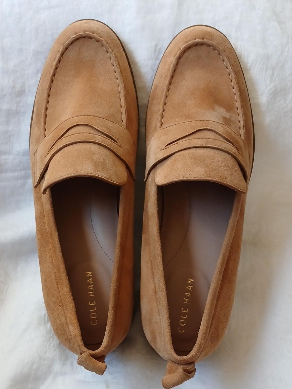 Cole Haan - Womens Suede Penny Loafers Tan Size 11B